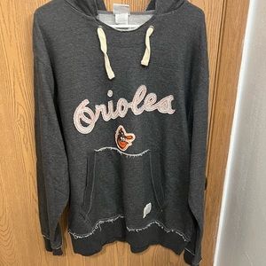Baltimore Orioles distressed hoodie sweatshirt large